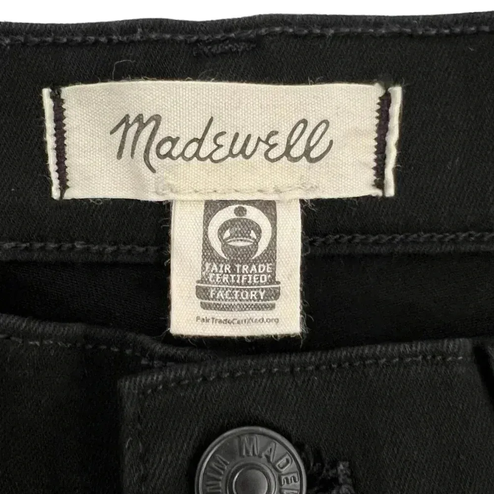 MADEWELL 11" High Rise Skinny Raw Hem Ankle Skinny Jeans Black Casual Size 27 - Image 8