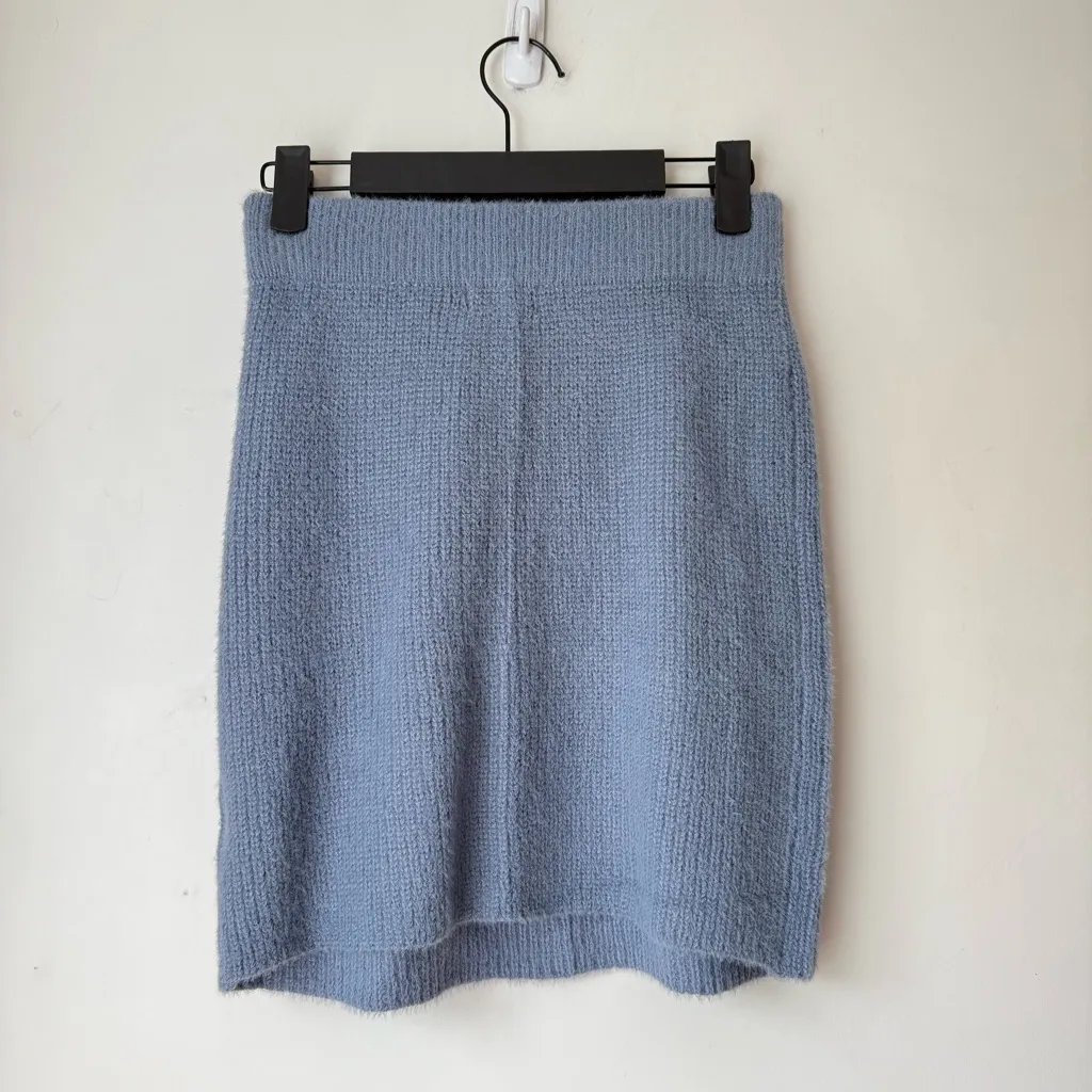 Superdown Serina Blue Sweater Knit Mini Skirt S - Image 7