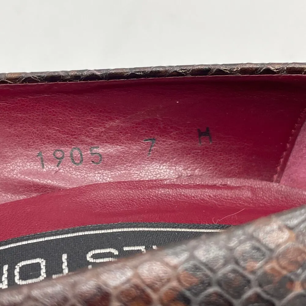 Halston Brown Reptile Pump Heels - Image 13