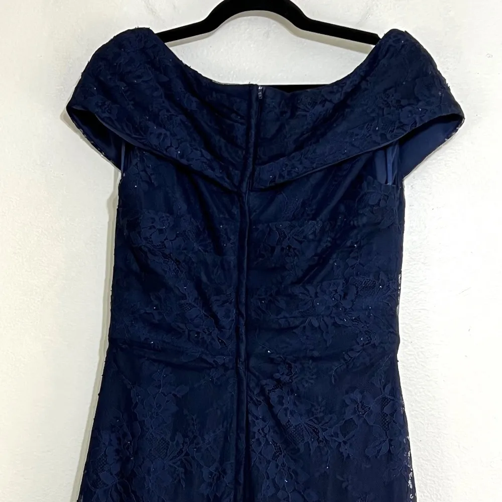 La Femme 27982 Portrait Neck Cap Sleeve Lace Gown - Image 7