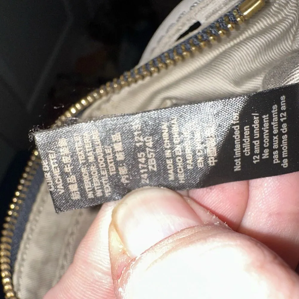 Fossil Erin Gray Crossbody Purse Bag Double Pocket Brass Denim - Image 9