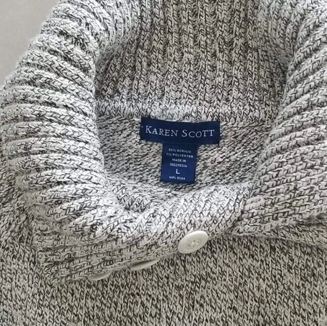 Gray  Knit Turtleneck Sweater - Image 2