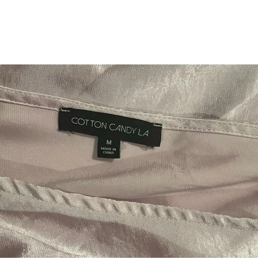 Y2K Cotton Candy Plunging V Neck Dusty Pink Mini Dress Medium Romantic Soft Girl - Image 5