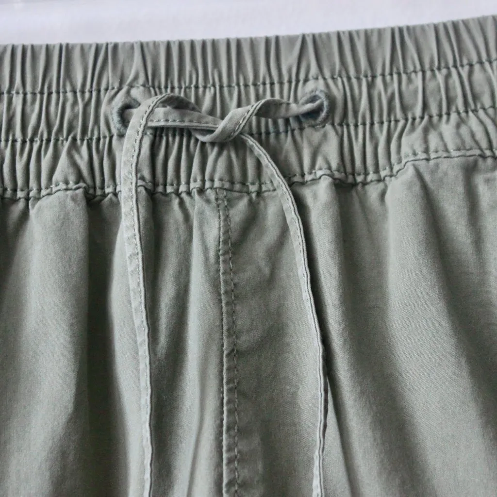 Sonoma Cotton Army Green Adjustable Drawstring Shorts with Pockets Small - Image 3