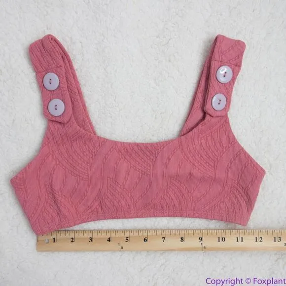 NEW Seea‎ x Free People Georgia bikini top flamingo pink, S Red - Image 4