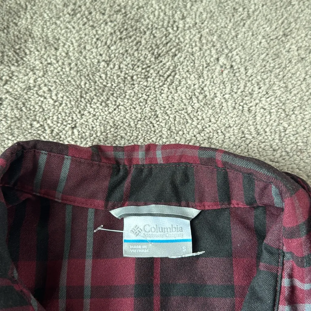 Columbia Plaid Virginia Tech VT Hokies Button Down Top SIZE S - Image 3