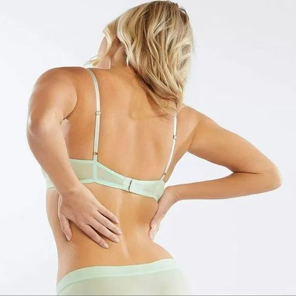 Savage X Fenty Women's‎ Unlined Microfiber Demi Cup Bra Green Size undefined - Image 2