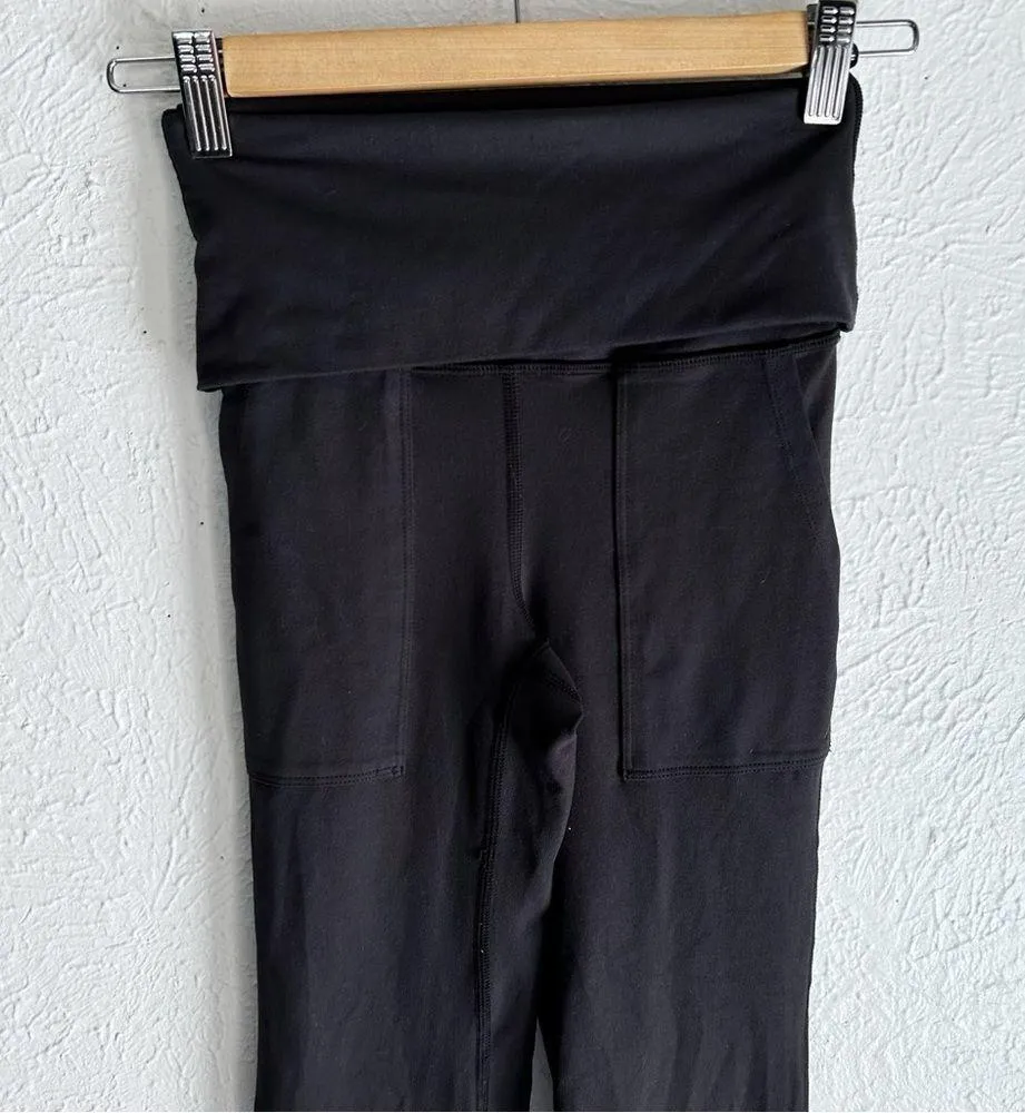 OFFLINE By Aerie The Hugger High Waisted Foldover Flare Legging Black XS - Image 4