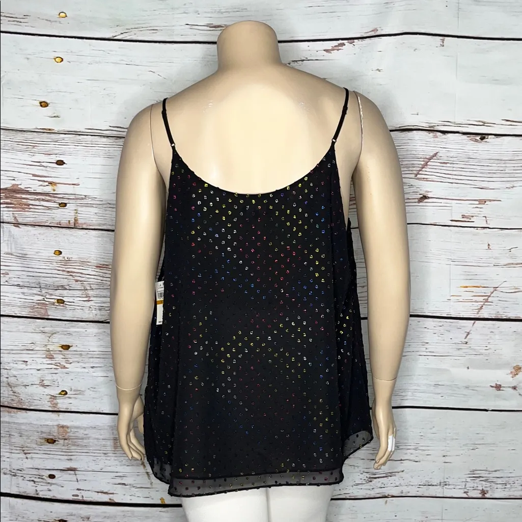 1. State NWT Size 3X Black - Rainbow Swiss Dot Tank Top Blouse - Image 4