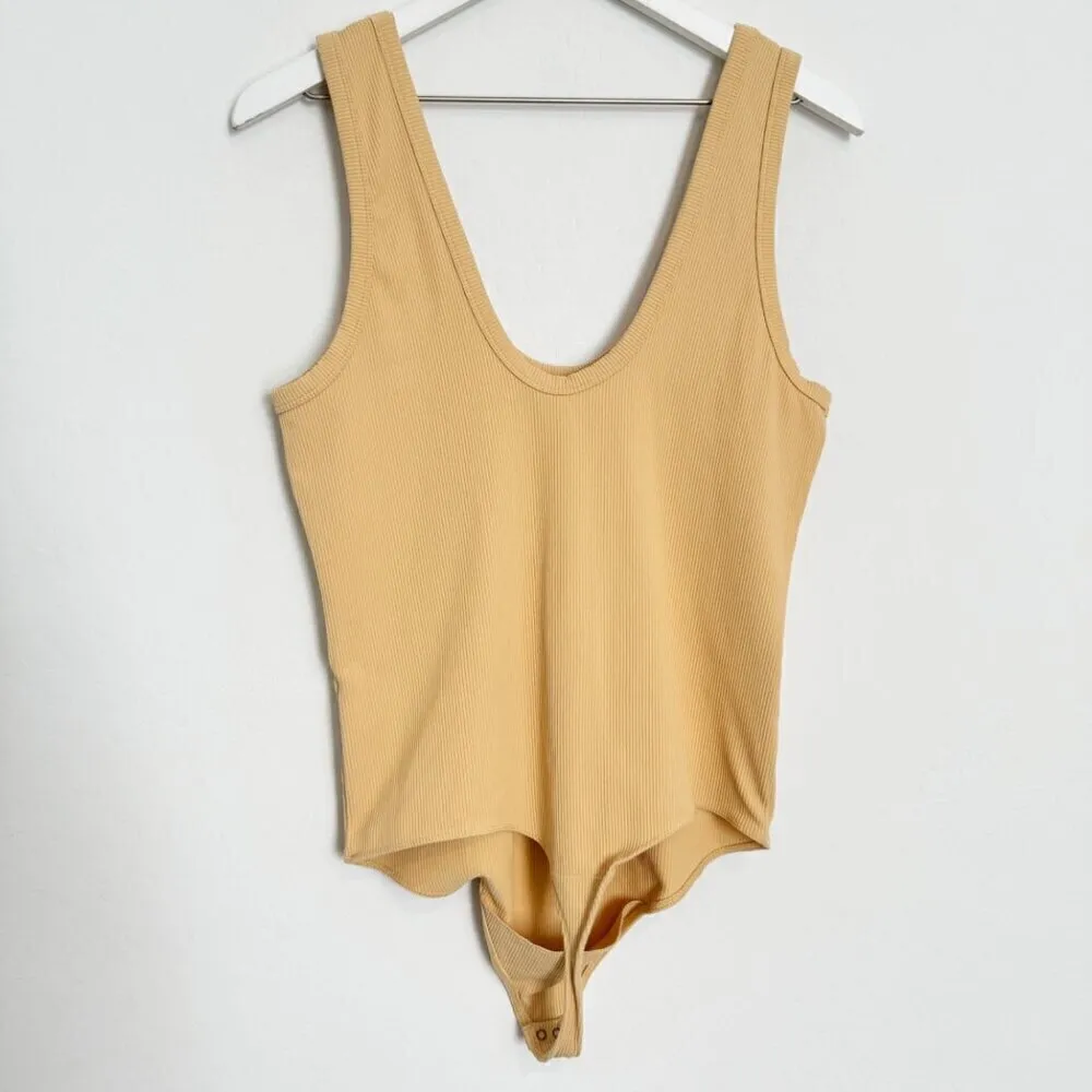 Abercrombie‎ Ribbed Scoop Neck Wide Strap Bodysuit Casual Summer Basic Size XL - Image 7