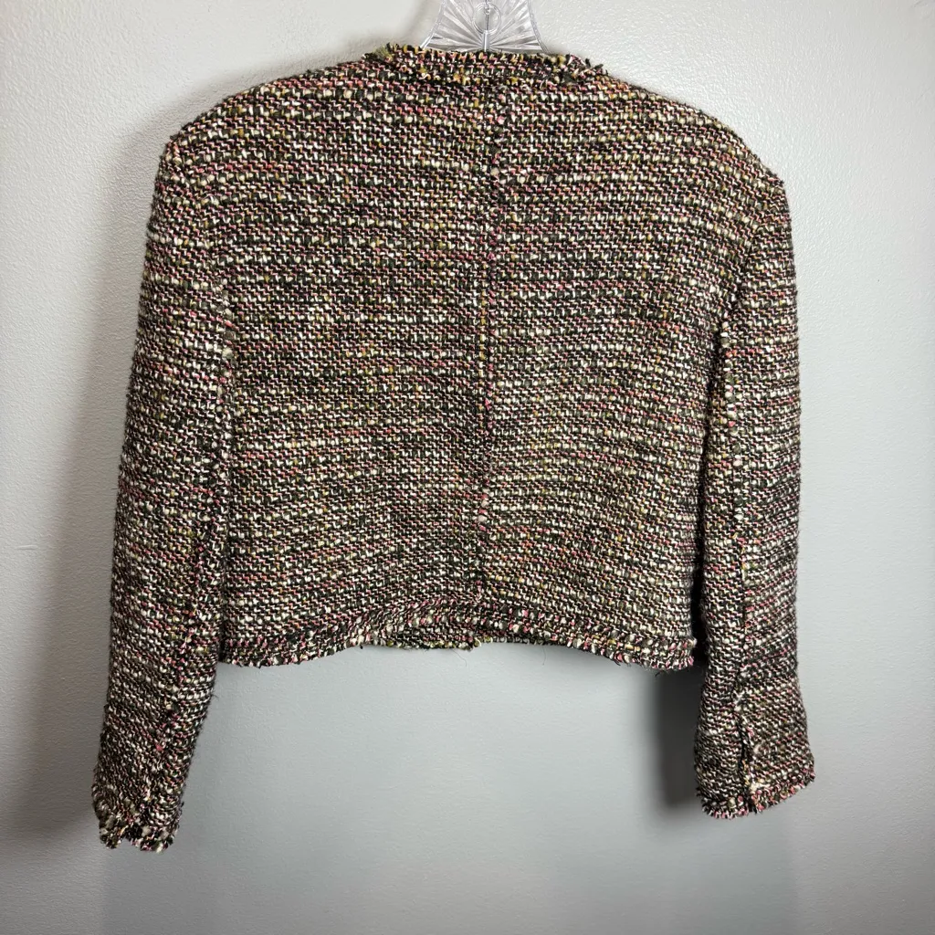 Theory Women’s Tweed Cropped Multi-Color Blazer Jacket Size 4‎ - Image 3