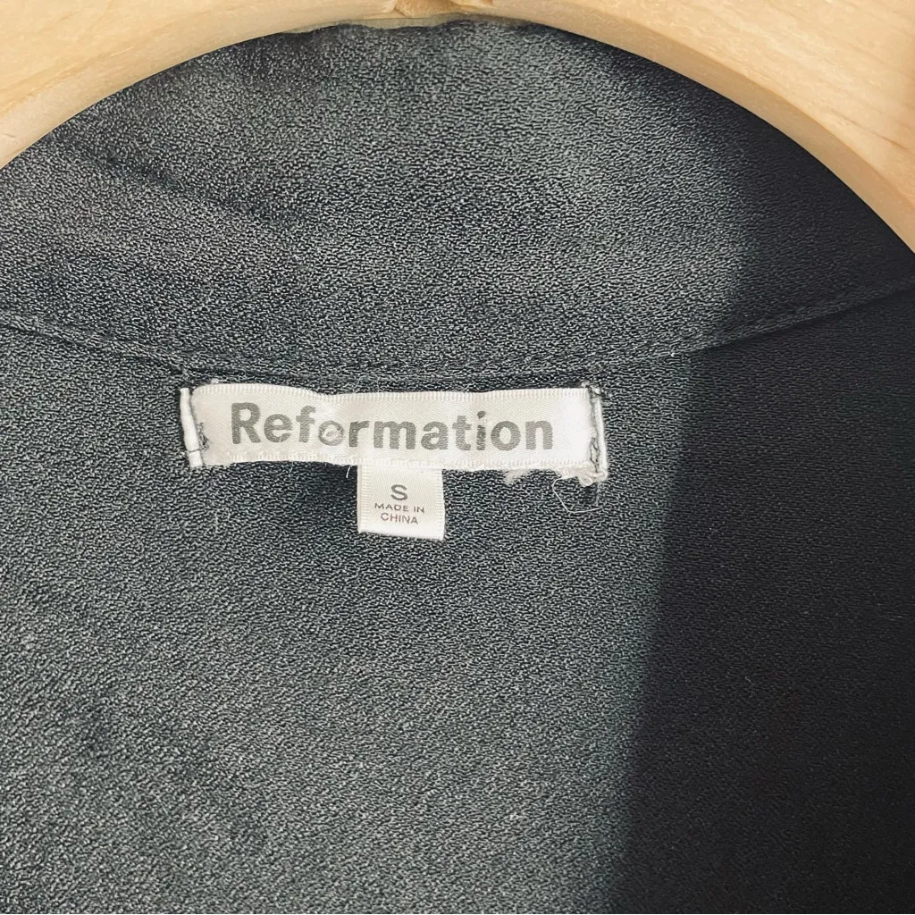 Reformation Cuba Top Black Short Sleeve size S - Image 11