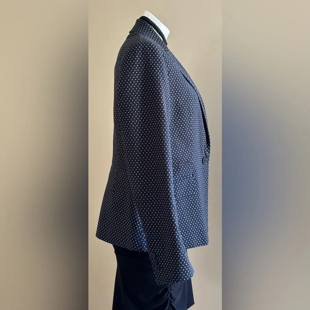 New York & Company Black & White polkadots,1 Button Blazer SZ 14 Good Condition - Image 3