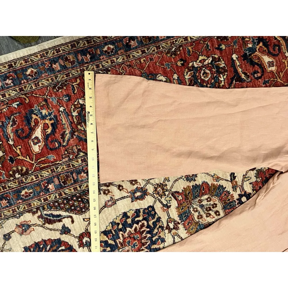 Faithful The Brand Peach Wide Leg Linen Blend Trouser Pant Size Small - Image 9
