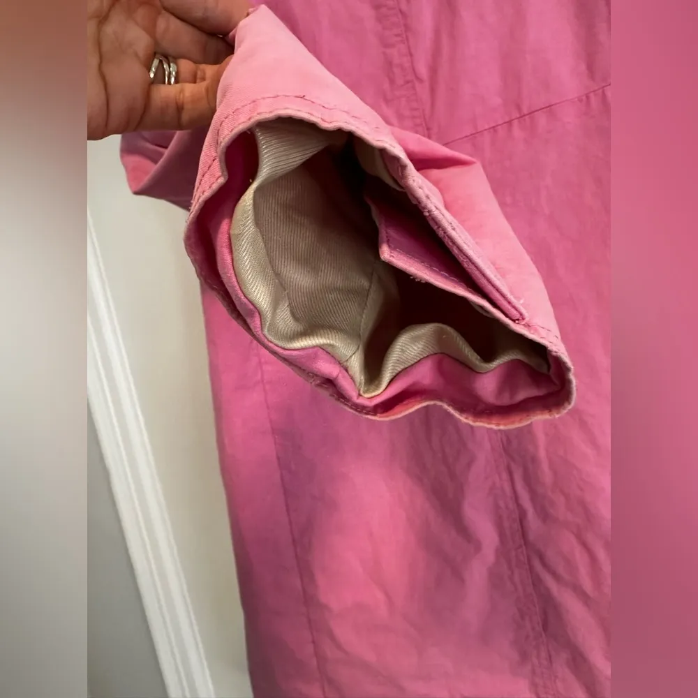 Coach Large Bubble Gum Pink Single Breast Button Trench Coat. Lined. - Image 14