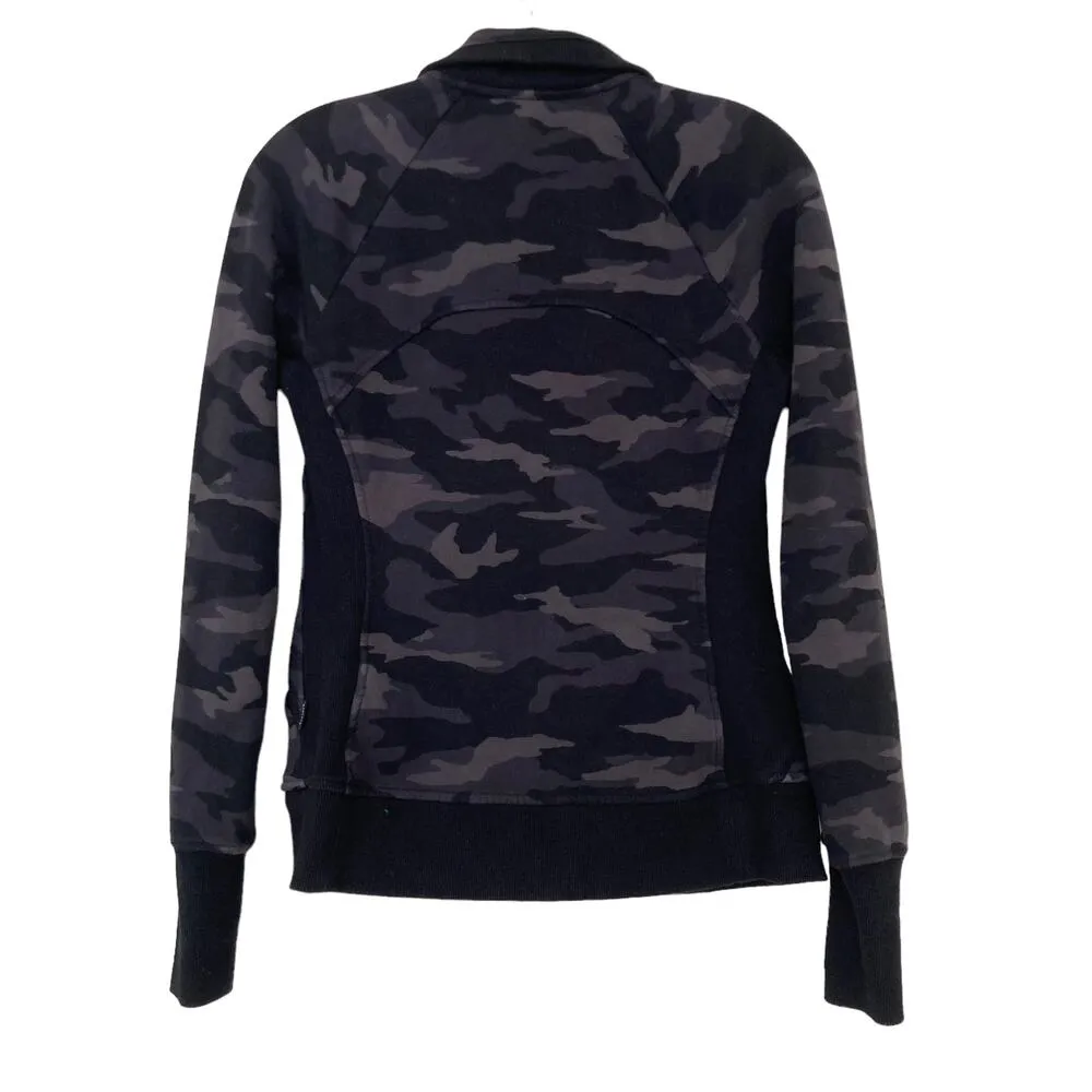 Athleta Triumph Black Camo Full Zip Hoodie Sz XS - Image 6