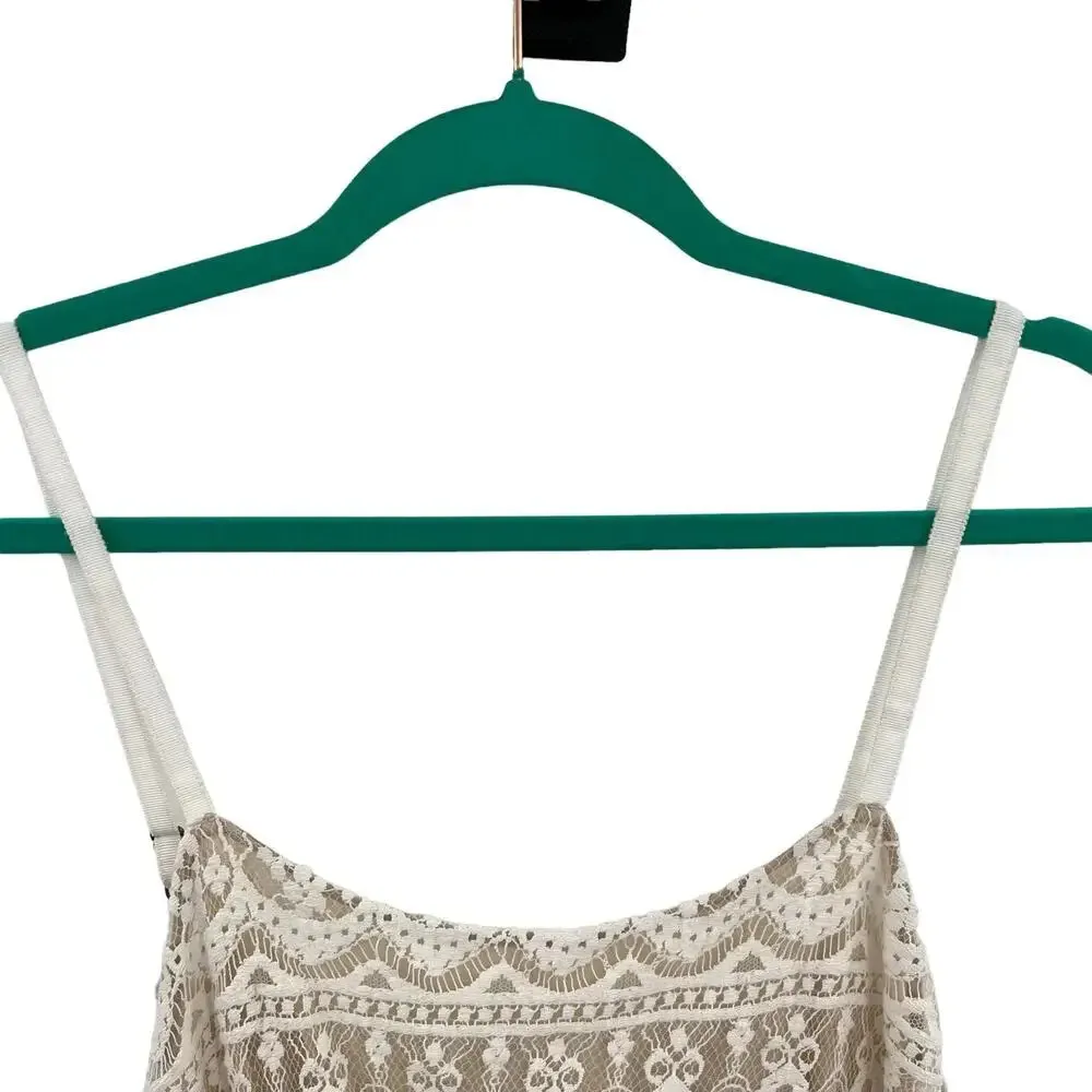 Alice + Olivia Cassia Romper Sleeveless Lace‎ Crochet Zipper White Beige  Size 8 - Image 4