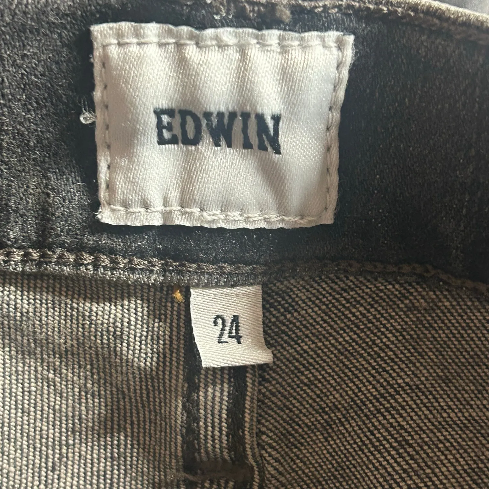 Edwin Women's Candice High Rise Skinny Leg Denim Jeans Washed Black 24 New - Image 9