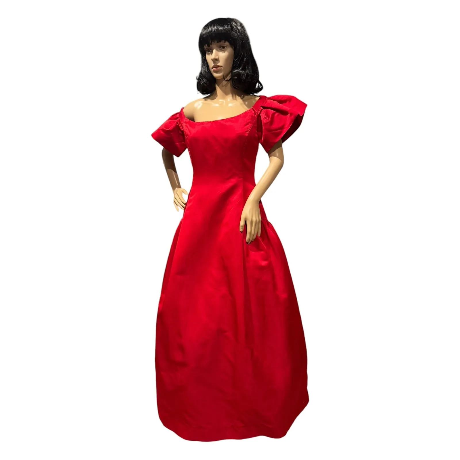 Vintage 80's Scaasi Boutique Red Satin Off - Image 15