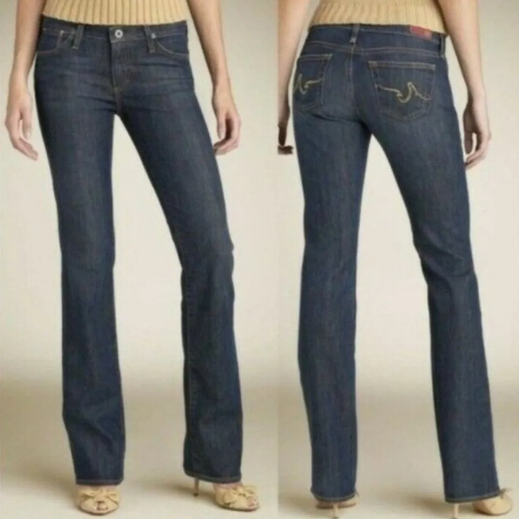 AG ADRIANO GOLDSCHMIED the Kiss Slim Straight Leg Jeans Dark Wash Low Rise Y2K - Image 2