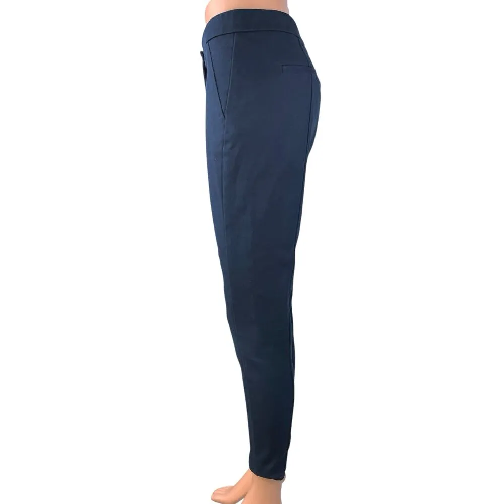 Reiss Darlas Women's Blue Skinny Mid Rise Zip-Hem Cropped Trousers Pants Size 4 - Image 2