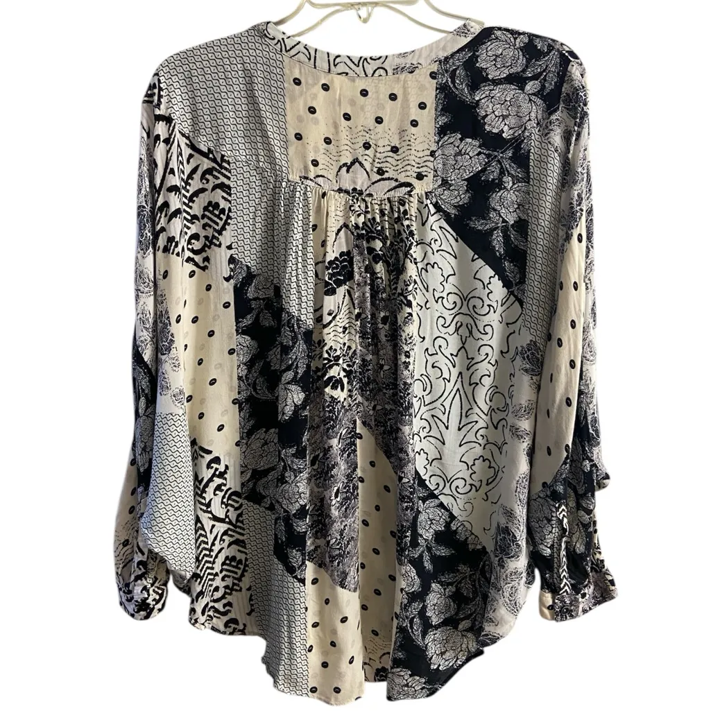 Maeve  Linden patchwork batwing pop over blouse Large - Image 4