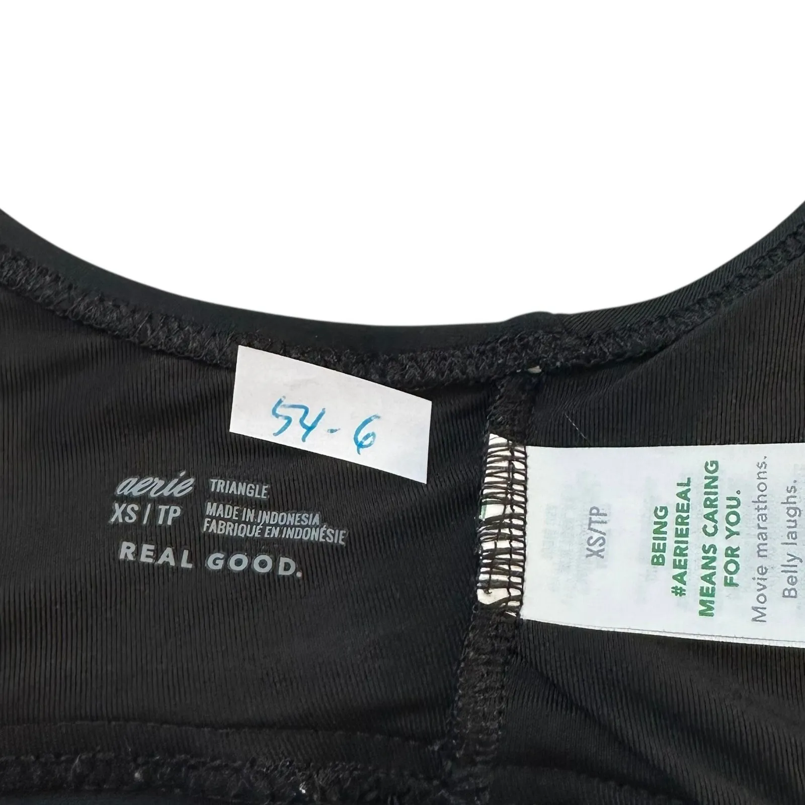 Aerie Black Wireless Triangle Real Good Bralette Women's Size XS | 54-6 - Image 4