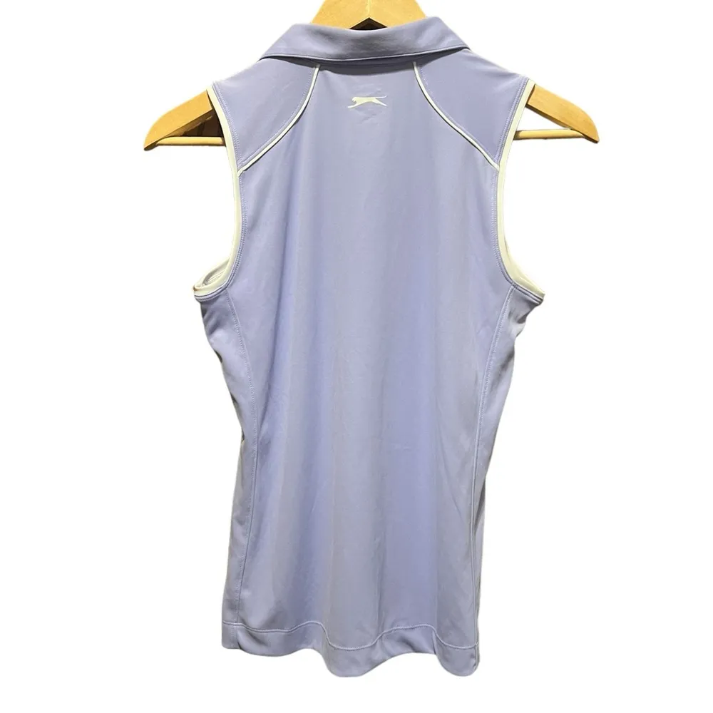 Slazenger Top Women's Purple 1/4 Zip Sleeveless Golf Polo Size Small - Image 6