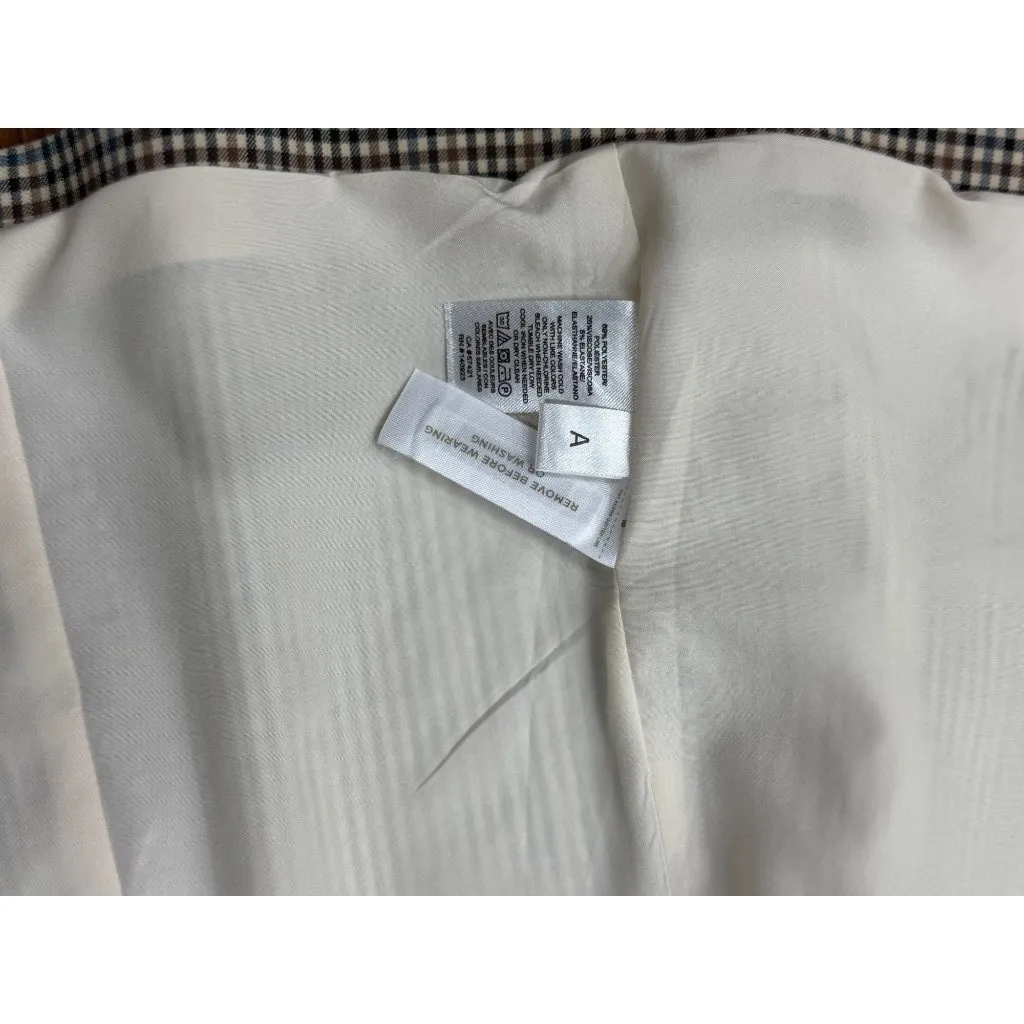 NEW LOFT 16 Plaid Check Blazer Jacket Brown Blue Single Button Lined Workwear - Image 11