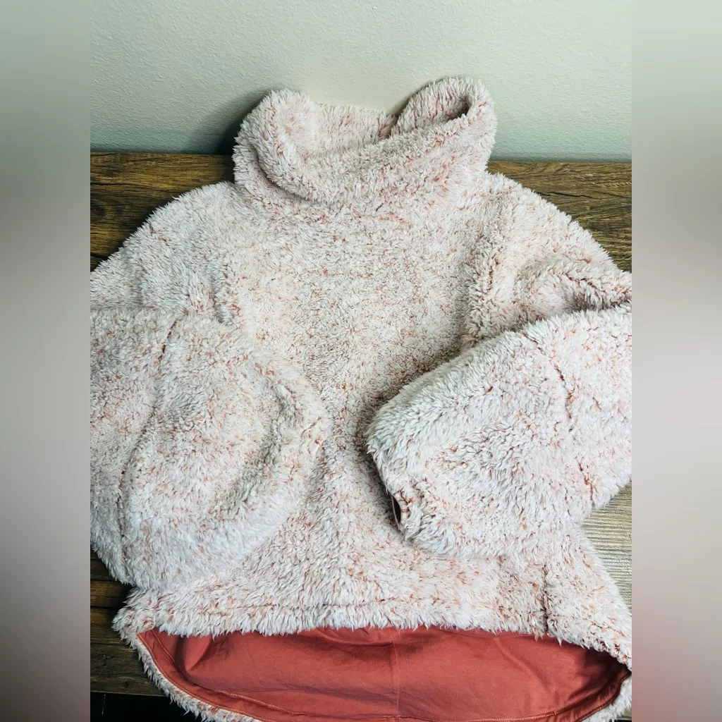 Lululemon Warmth Restore Sherpa Pullover Heathered Copper Clay XS/S Oversized - Image 4