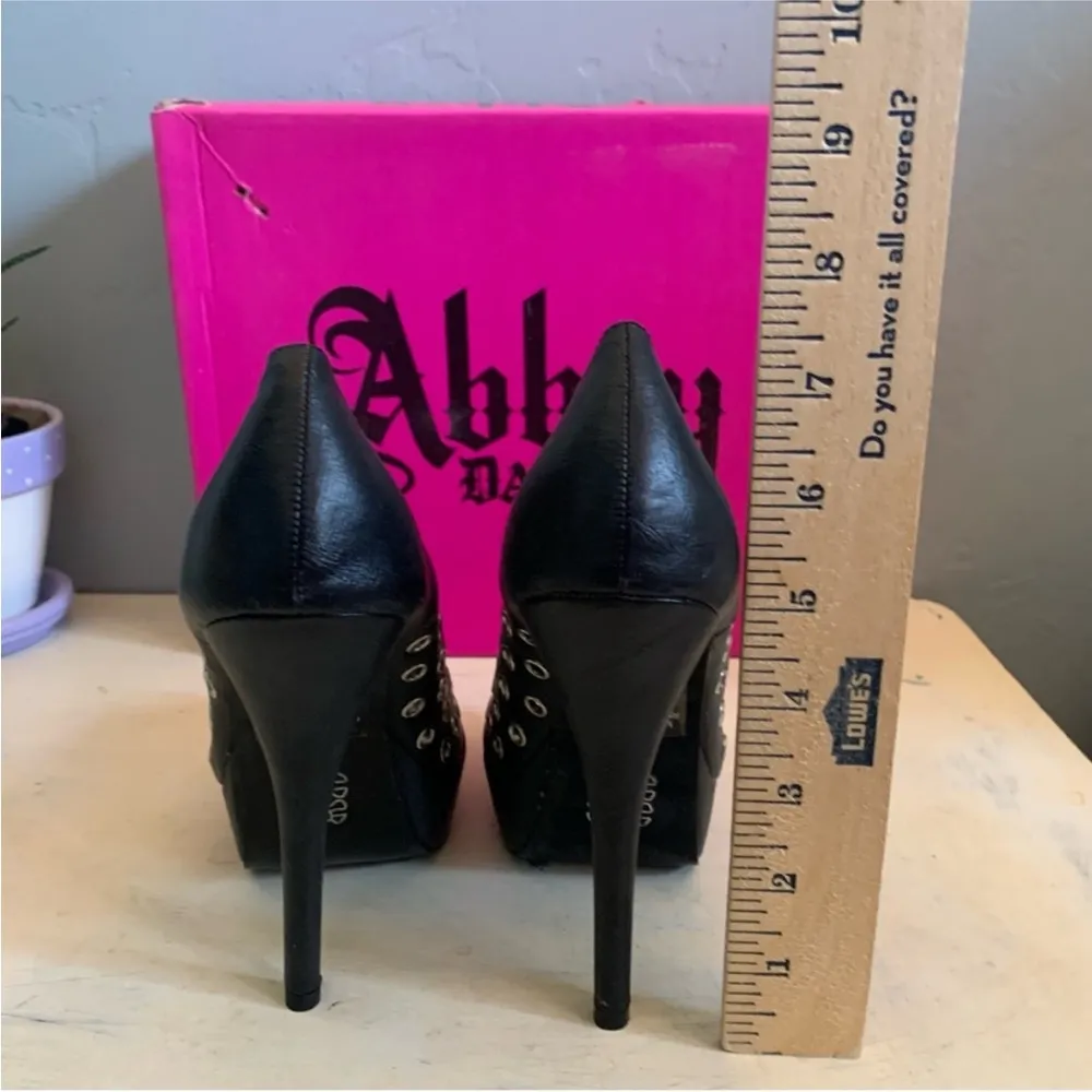 Abbey Dawn Black Studded Women's Heels Size 6 - Image 6