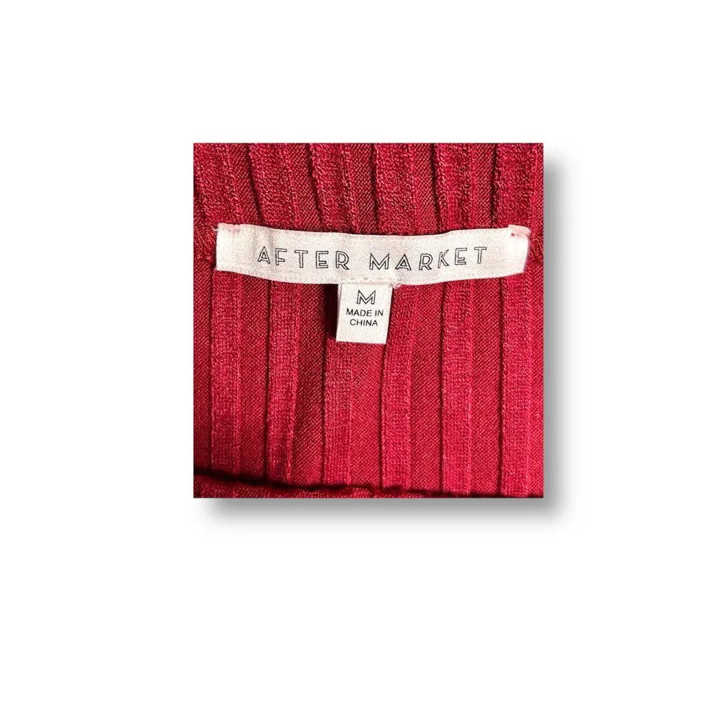 Anthropologie After Market M Burgundy Pleated Midi Skirt Academia Office Retro - Image 6