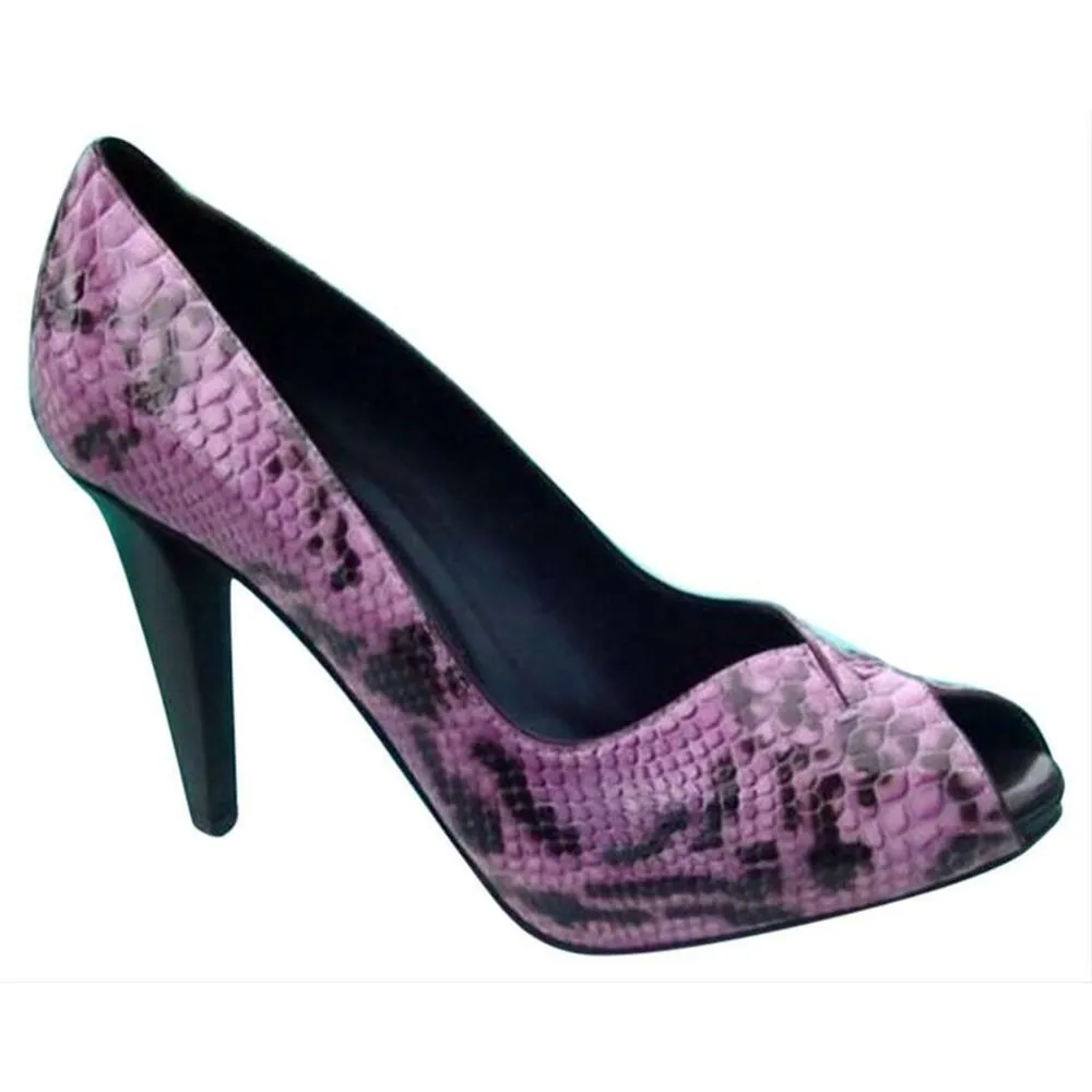 Donald Pliner Couture Python Leather Shoe Pump New Peep - Image 2
