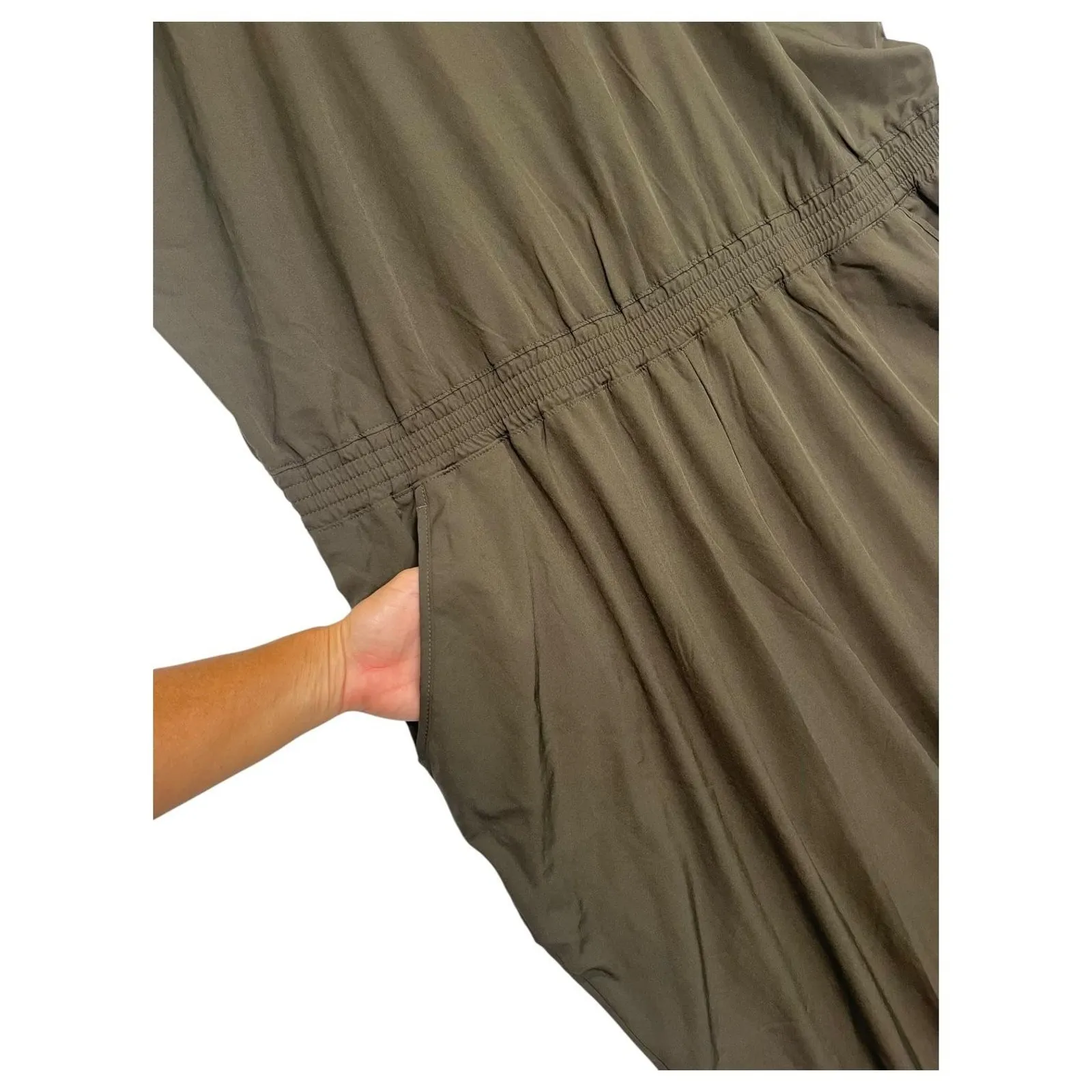 Old Navy Active Jumpsuit Womens 2XL Olive Green StretchTech Sleeveless Pockets - Image 3