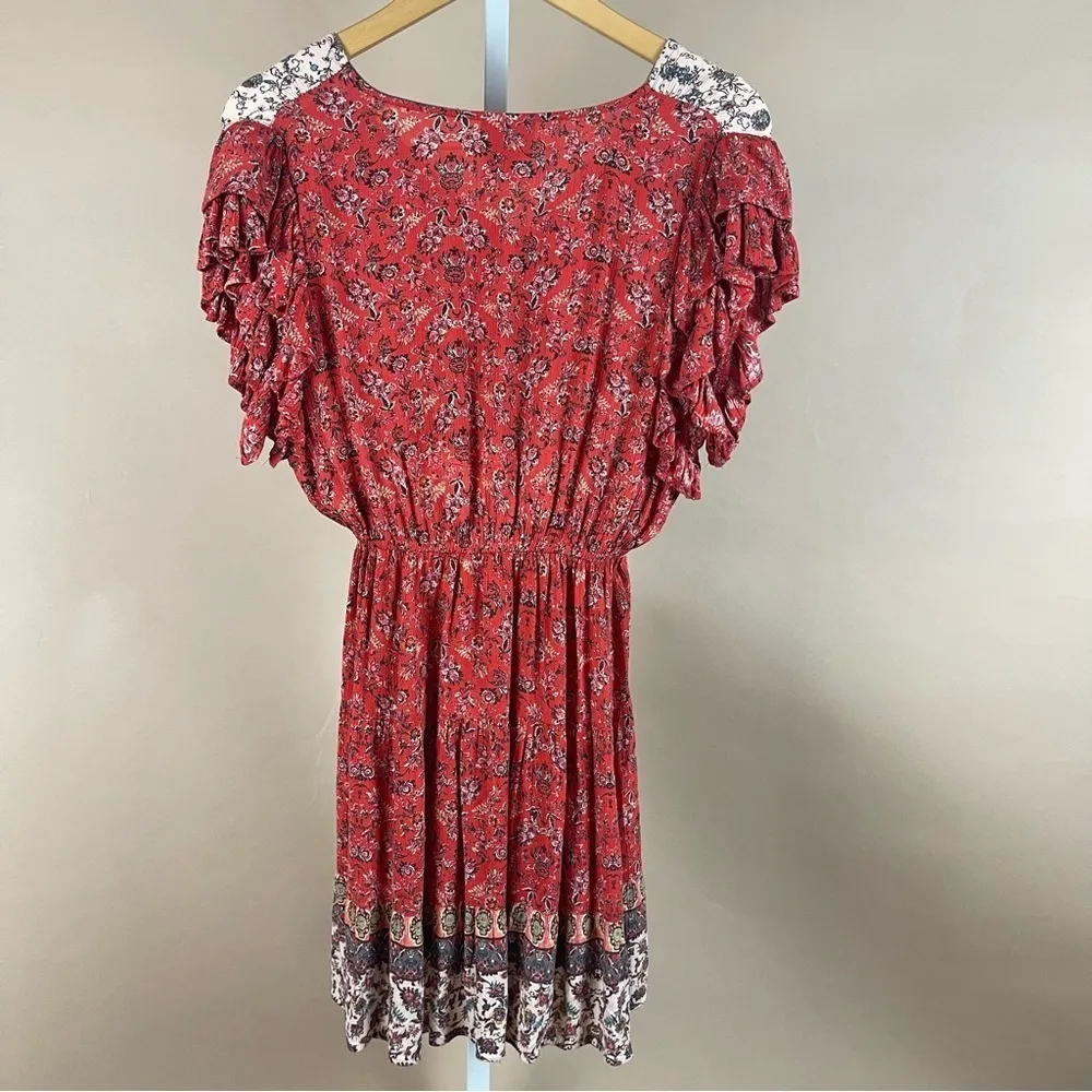 Angie Size Small Floral Boho Flutter Sleeve Flowy Sun Dress Cottagecore Hippie - Image 2