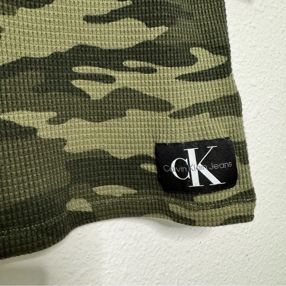 Calvin Klein long sleeve green Camo Print Hoodie mini Dress size medium - Image 5