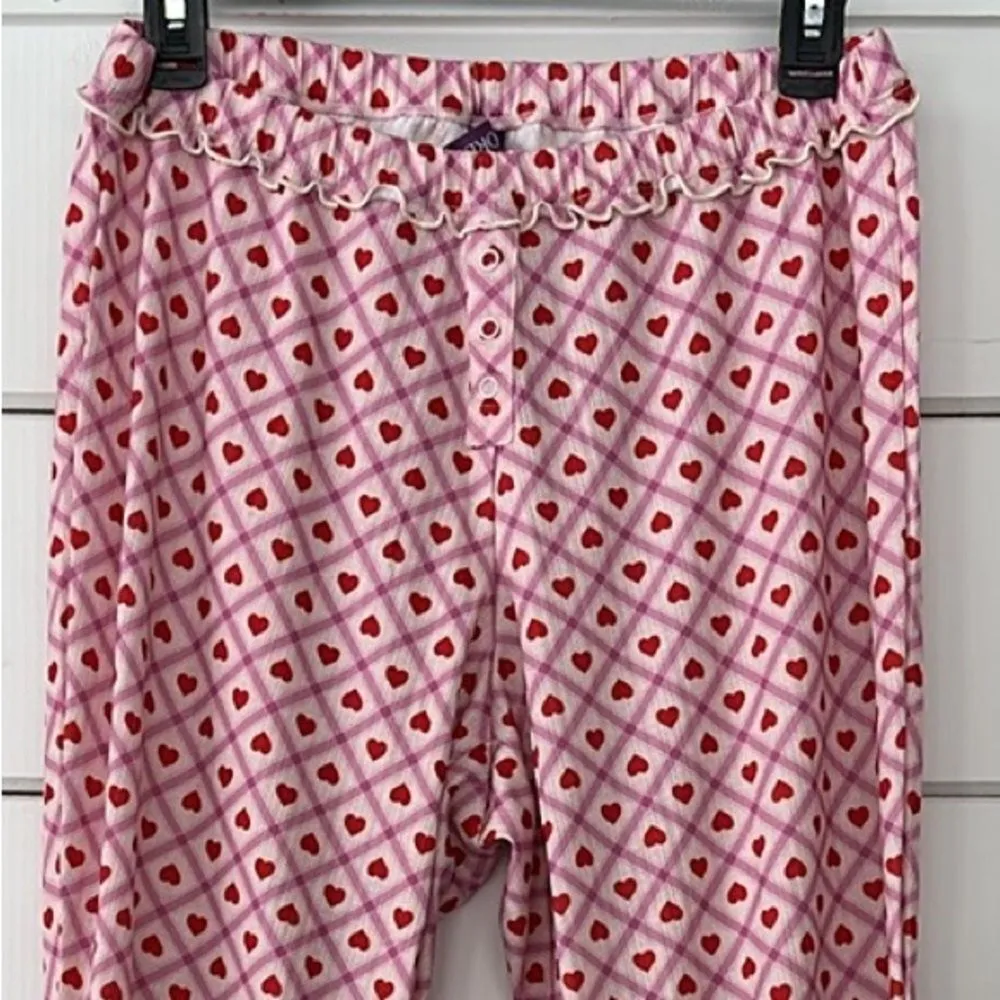 Adore Me Audra Pink Love PJ Pajama XL Set NEW Valentines Red Hearts - Image 10
