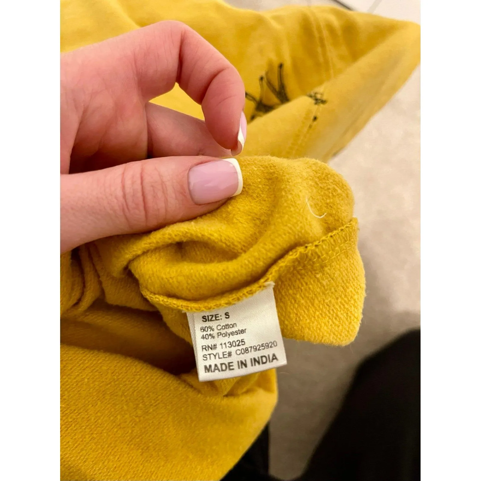 Long sleeve crop top hoodie animal print size S Yellow - Image 3