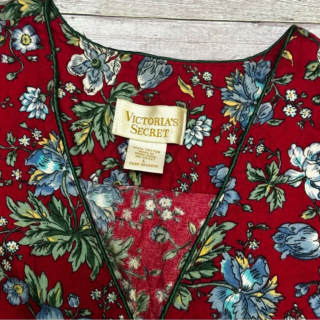 Victoria's Secret Gold Label vintage pajama set Red Floral L - Image 3