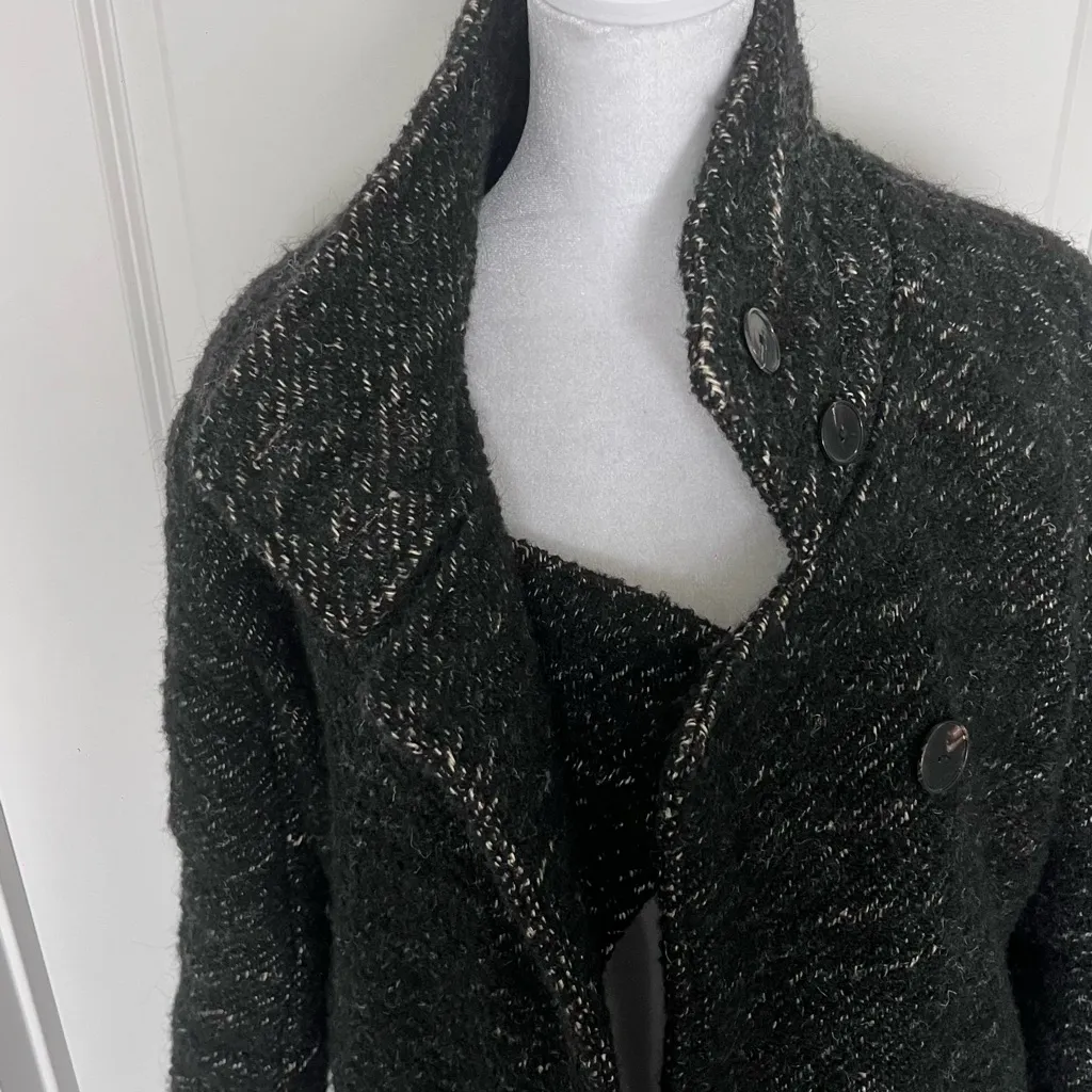 IRO Black Textured Pea Coat - Image 9