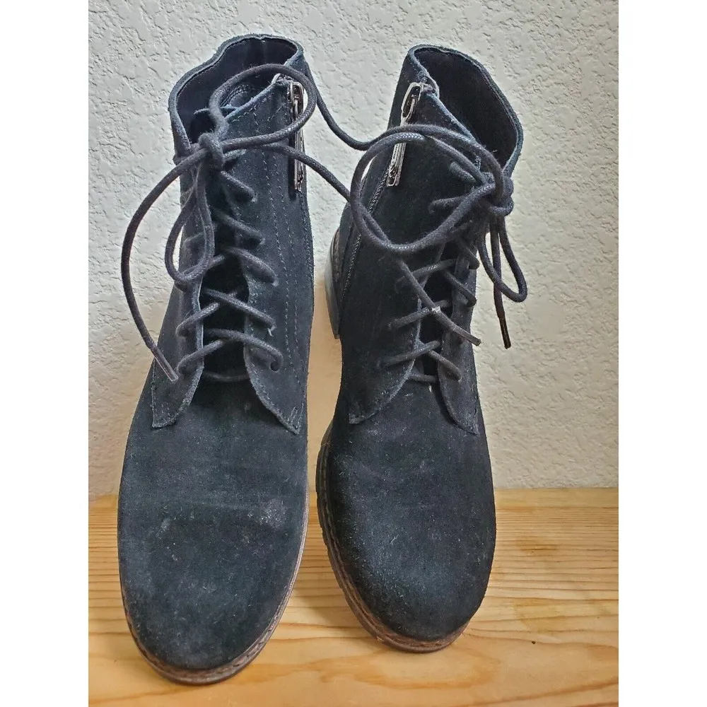 Blondo Women's Size 6M Black Leather Waterproof Side Zip Lace-Up Ankle B… - Image 5