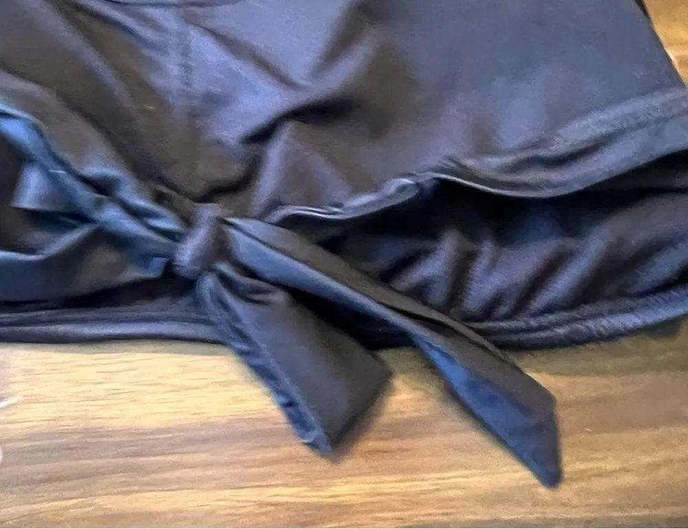 Beach Betty Tribal Halter Crop Top Bikini Top Black Open Back Large - Image 4