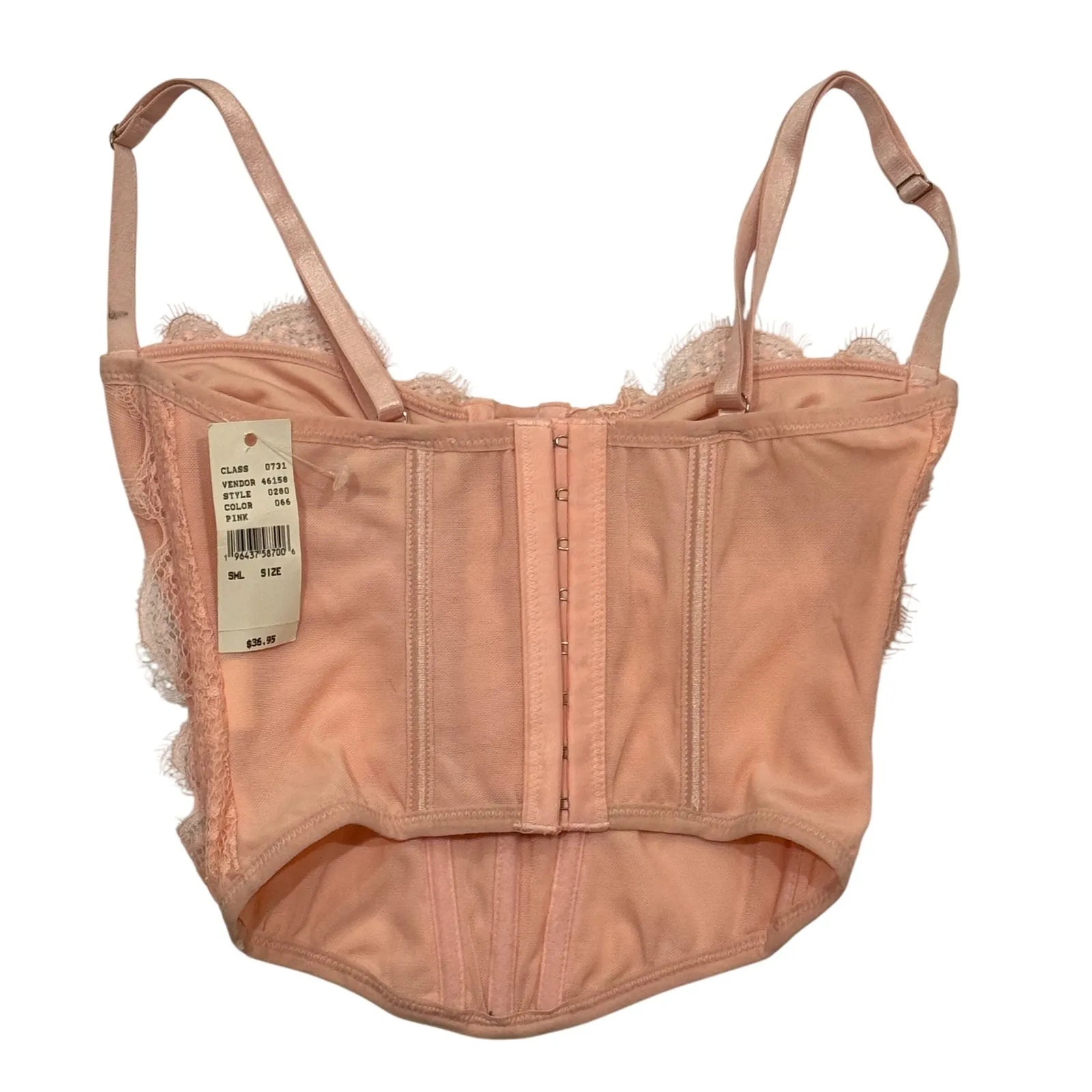 NEW PacSun Ryan Destiny Corset Top Small‎ Pink Lace Bustier Adjustable Straps - Image 3