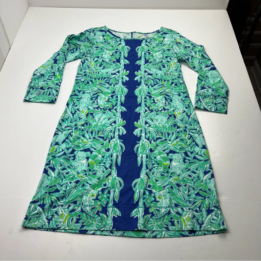 Lilly Pulitzer Marlowe‎ Dress Poolside Blue Koala The Wild Print Womens Small - Image 2