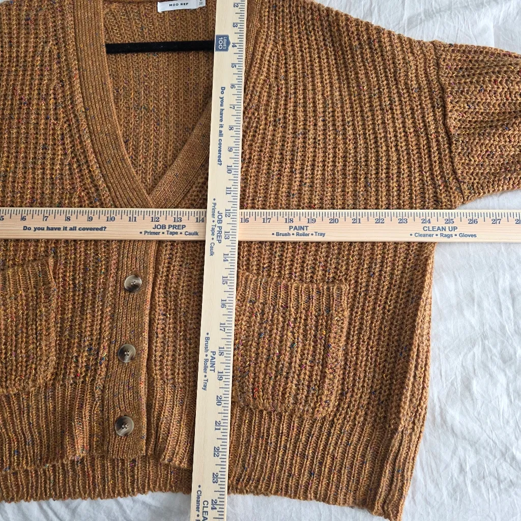 NWOT Brown Chunky Knit Cardigan Sweater L - Image 6
