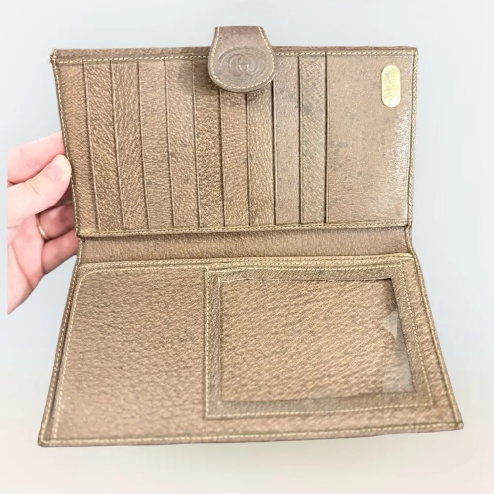 Authentic Gucci Sherry Line Bi-Fold Long Leather Wallet - Image 6