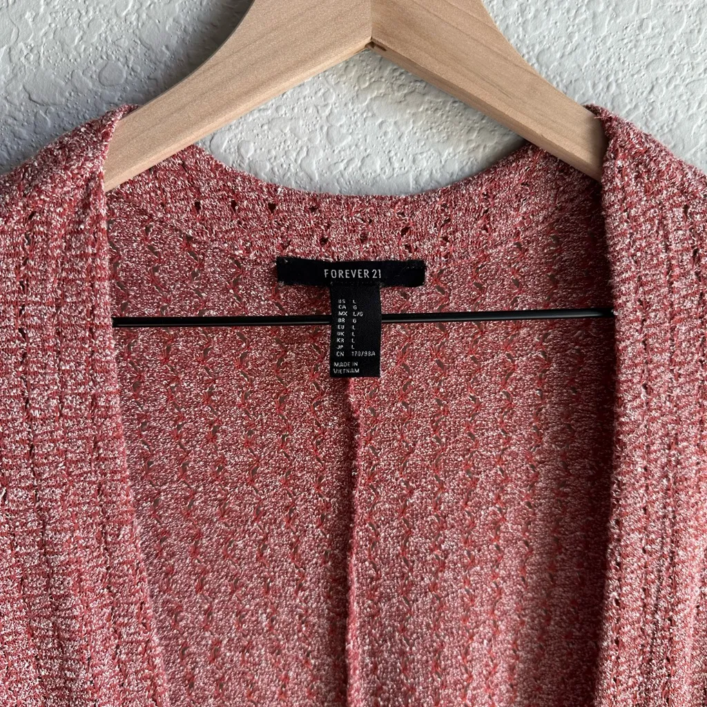💗F21 Pink Lightweight Knit Open-Front Cardigan - Image 3