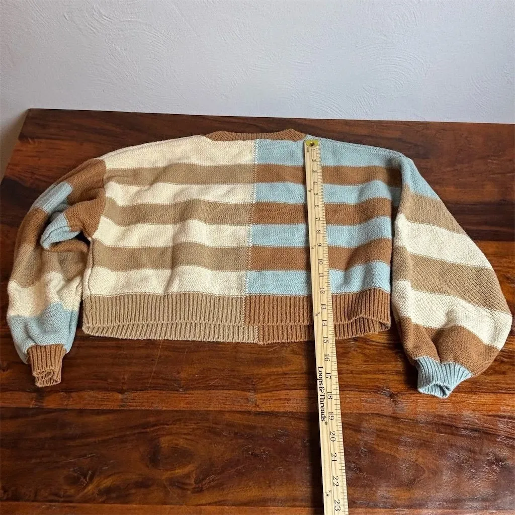 Altar'd State Women's Striped Colorblock Cropped Sweater Size S - Image 5