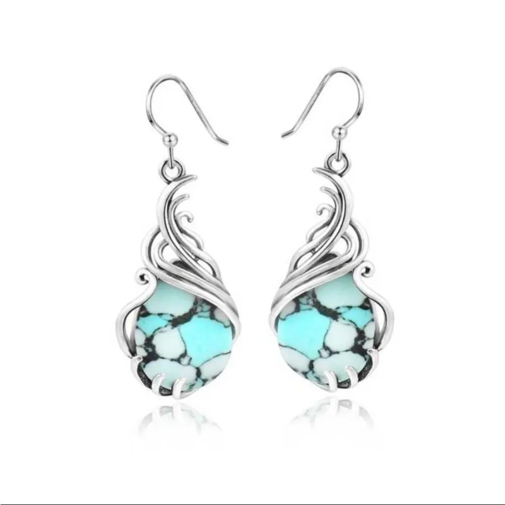 Turquoise silver tone earrings​​​​ - Image 7