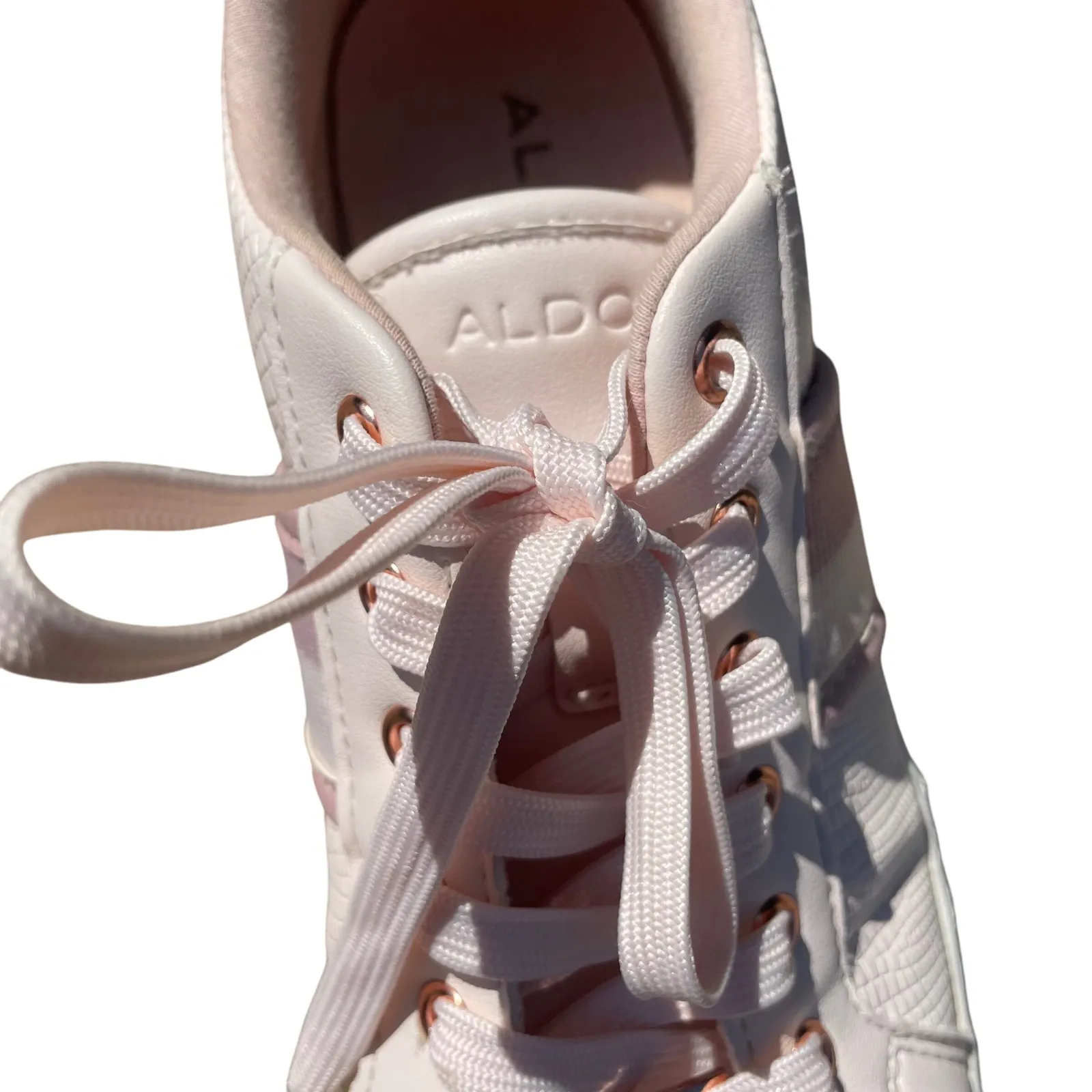 Aldo Women's‎ Sneakers Size 9 Pink White Rose Gold Lightweight Casual Shoes - Image 5